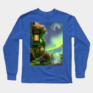 House by the Lake in the Galaxy Long Sleeve T-Shirt